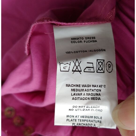 Silvia Tcherassi Fuchsia Designer Garden Party Resort Wear Tiered Chic Dress M - Picture 15 of 15